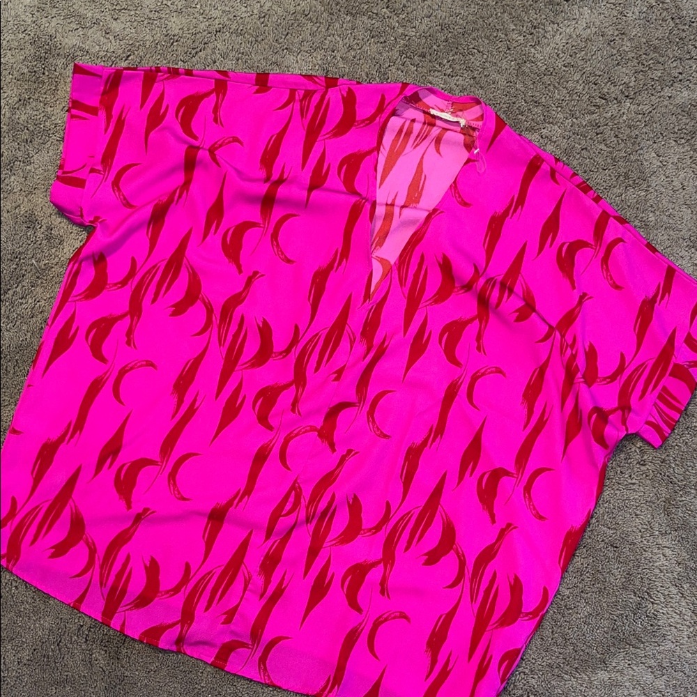 JODIFL Pink and Red Blouse